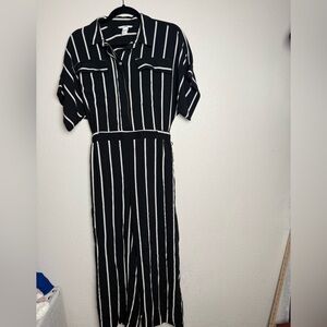 H&M Women Size‎ 6 Striped short sleeve black Romper